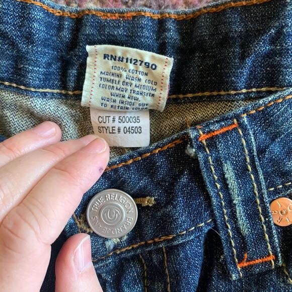 TRUE RELIGION size 31 Joey Destressed JEANS! AMAZING CONDITION! style 04503 - Picture 3 of 7